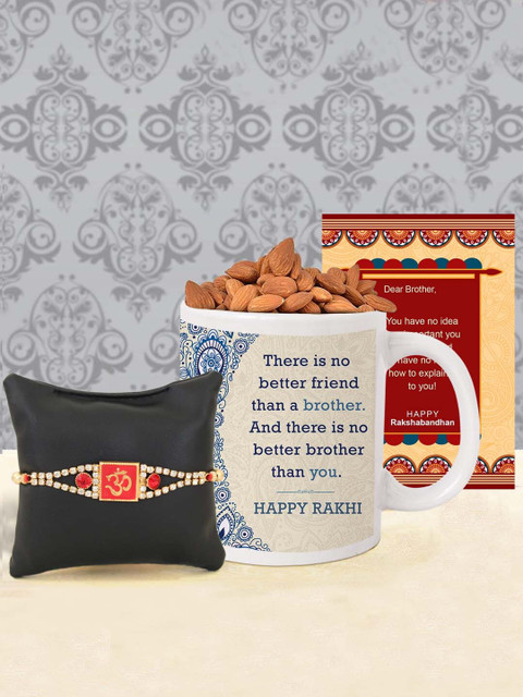 

TIED RIBBONS Rakhi for Brother with Almonds Mug Card Combo Gift Set, Multi