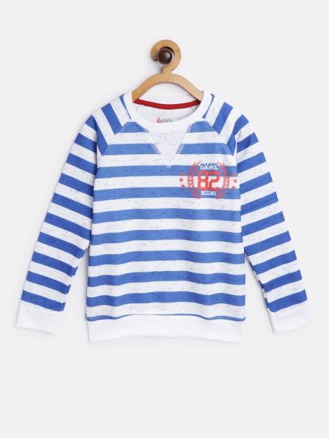 

GAME BEGINS Boys Blue & White Striped Pure Cotton Sweatshirt