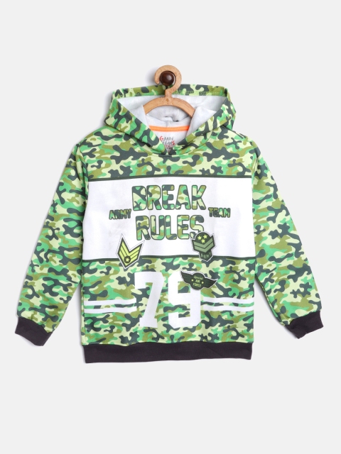 

GAME BEGINS Boys Green Typography Print Sweatshirt