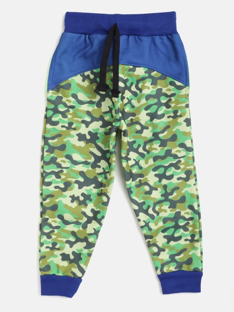 

GAME BEGINS Boys Green & Blue Camouflage Print Joggers