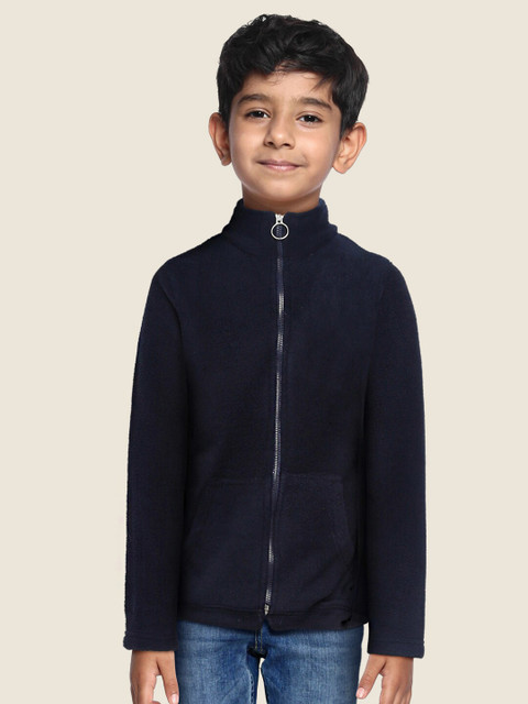 

GAME BEGINS Boys Navy Blue Solid Fleece Finish Pure Cotton Sweatshirt