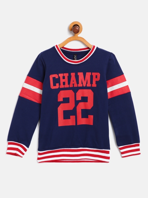 

GAME BEGINS Boys Navy Blue & Red Printed Sweatshirt