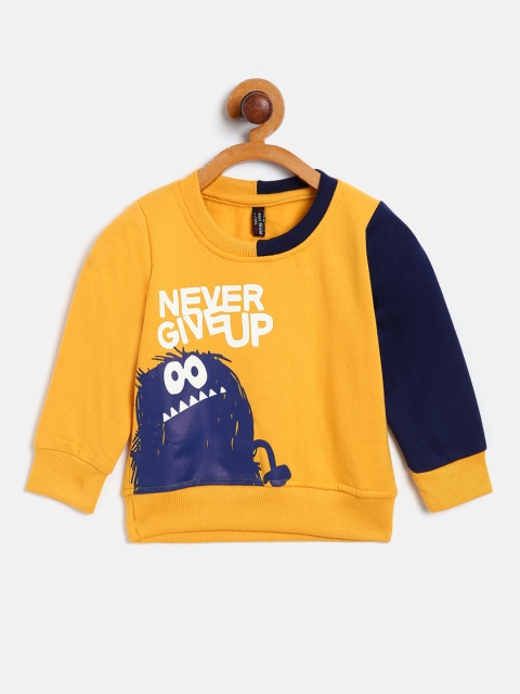 

GAME BEGINS Boys Mustard Yellow & Blue Printed Sweatshirt