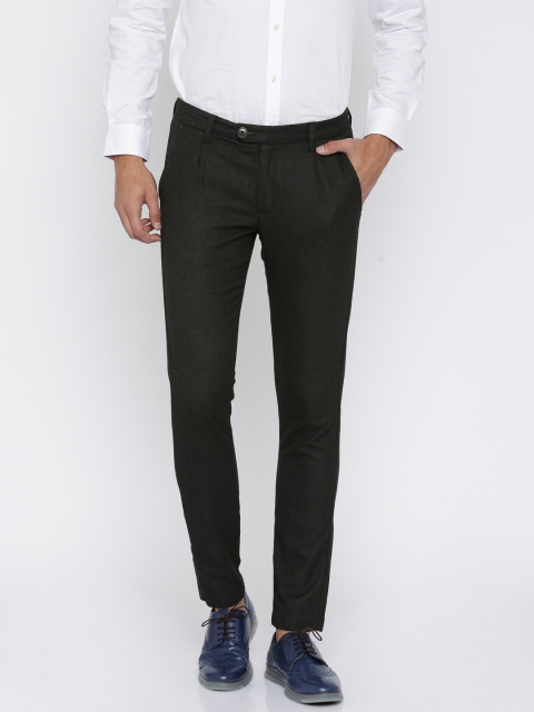 

SELECTED Men Black Skinny Fit Pleated Trousers