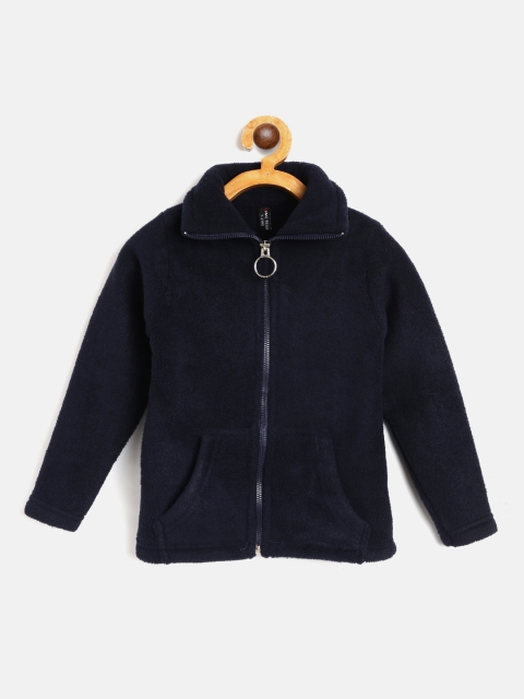 

GAME BEGINS Boys Navy Blue Solid Fleece Finish Pure Cotton Sweatshirt