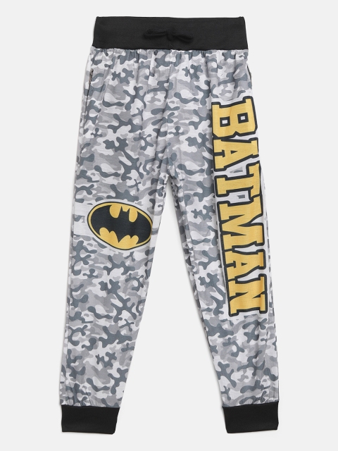

GAME BEGINS Boys Grey & White Camouflage & Batman Logo Print Joggers