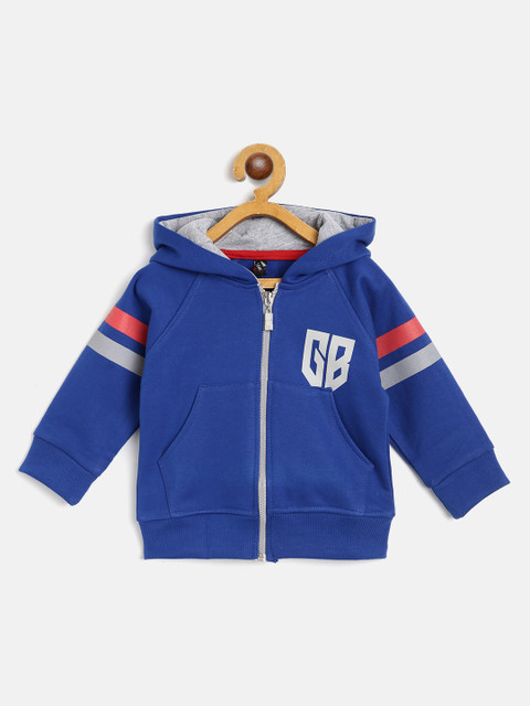 

GAME BEGINS Boys Blue Solid Hooded Sweatshirt