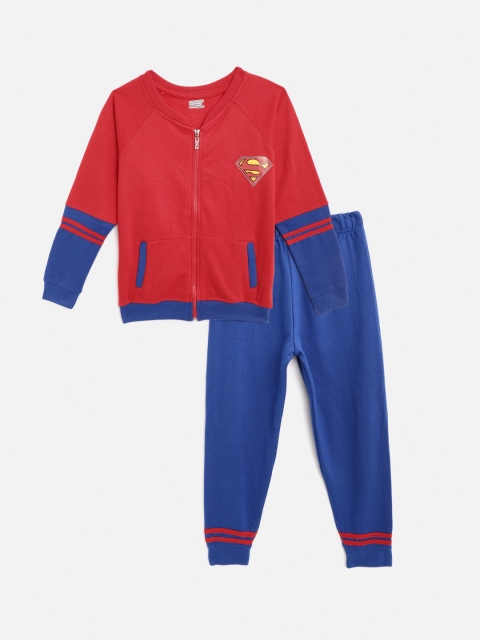 

GAME BEGINS Boys Red & Blue Superman Cotton Tracksuit