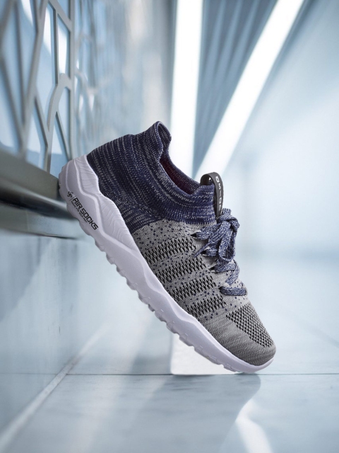 

ASIAN Men Grey Mesh Running Non-Marking Shoes