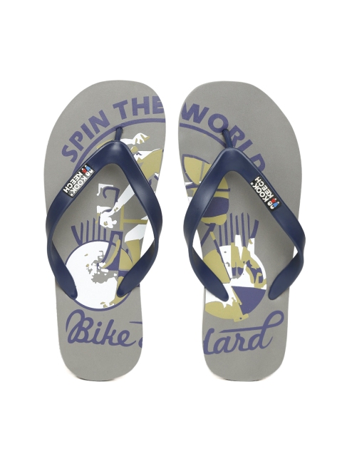 

Kook N Keech Men Navy & Grey Printed Flip-Flops, Navy blue