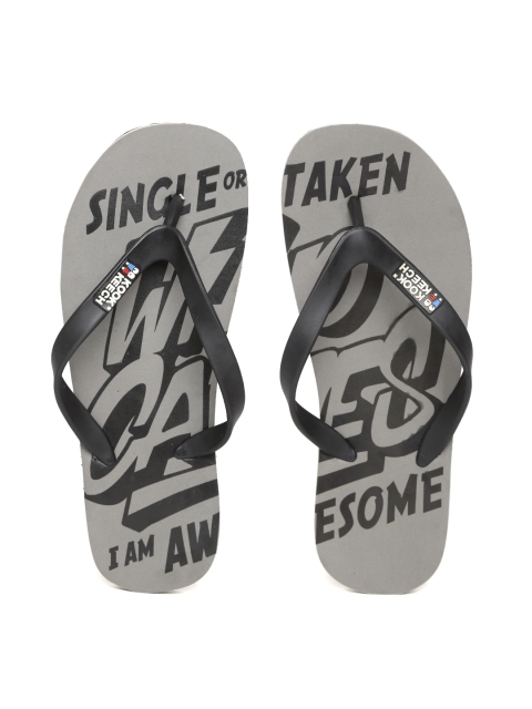 

Kook N Keech Men Black & Grey Printed Flip-Flops
