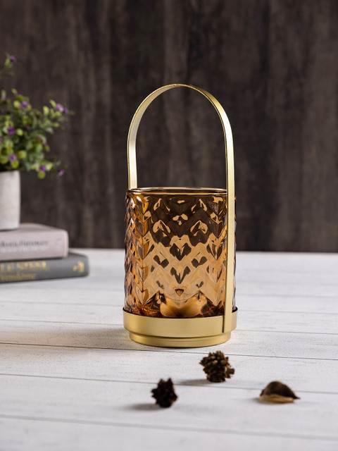 

Pure Home and Living Rose Gold-Toned Glass Mini Table Lantern
