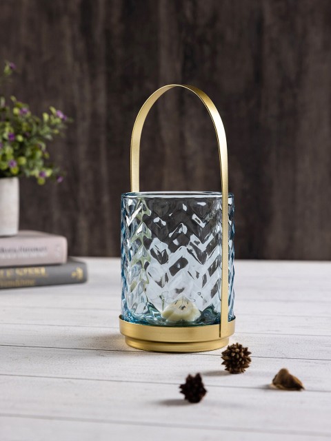 

Pure Home and Living Blue Glass Mini Table Lantern