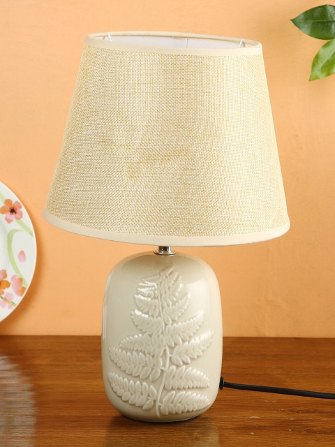 

House Of Accessories Cream-Coloured Ceramic Bedside Standard Table Lamp with Shade