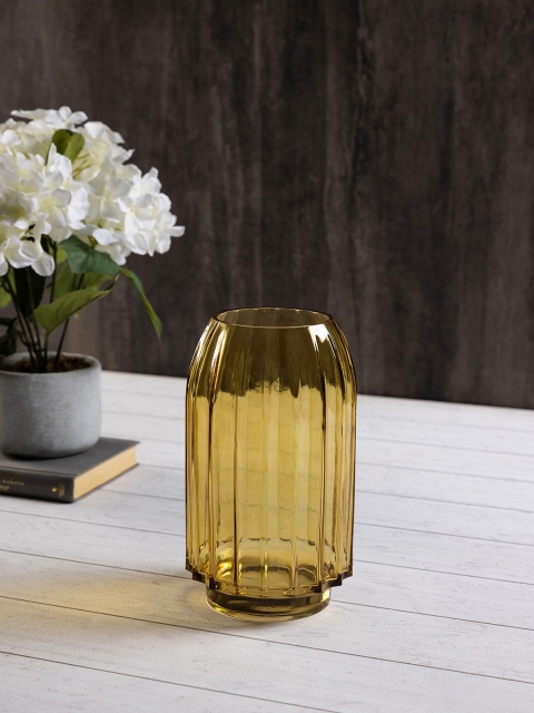 

Pure Home and Living Gold-Toned Ribbed Vase