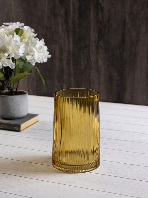 

Pure Home and Living Gold-Toned Ribbed Vase