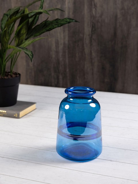 

Pure Home and Living Blue Solid Cylindrical Flower Vase