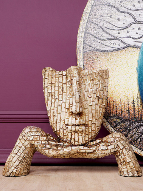 

THE ARTMENT Beige & Brown Surreal Scholar Table Accent Showpiece