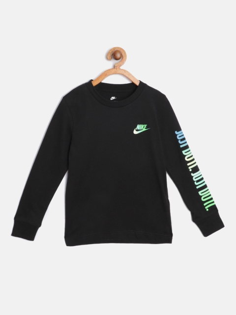 

Nike Boys Black Gradient Rainbow Just Do It Logo Cotton T-Shirt