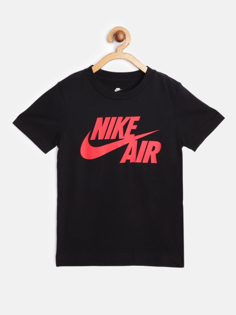 

Nike Boys Black Coral Red Split Futura Logo Pure Cotton T-shirt