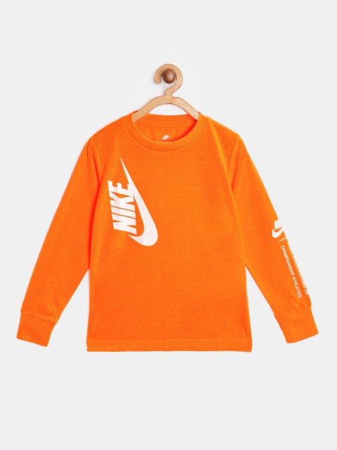 

Nike Boys Orange Amplify Long Sleeve Logo T-Shirt