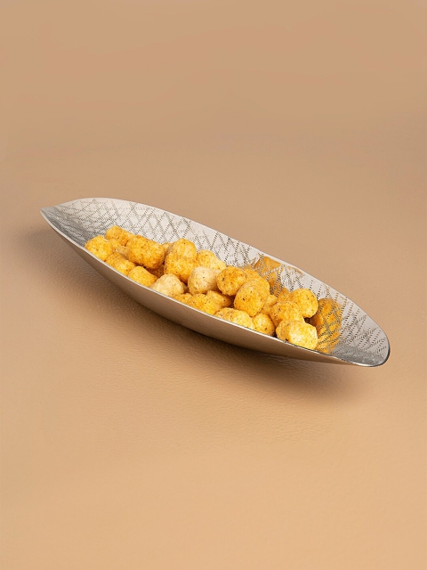 

ellementry Silver-Toned Textured Small Platter