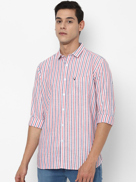 

Allen Solly Men Multicoloured Slim Fit Striped Casual Shirt, Multi