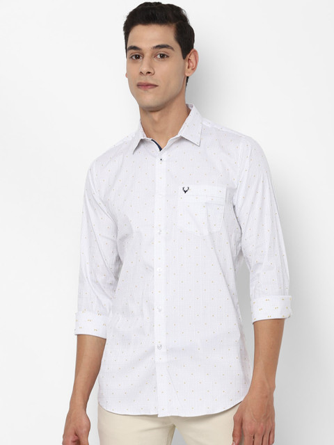 

Allen Solly Men White Slim Fit Printed Casual Shirt