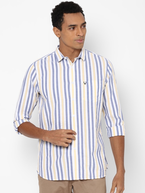 

Allen Solly Men Blue and White Slim Fit Striped Casual Shirt