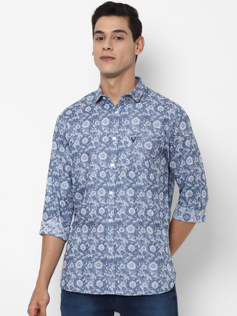 

Allen Solly Men Blue and White Slim Fit Floral Printed Casual Shirt