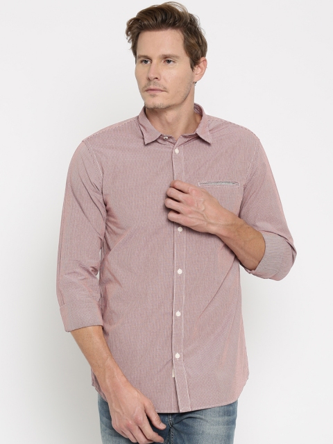 

SELECTED Men Maroon Slim Fit Checked Casual Shirt