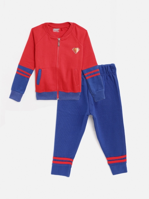 

GAME BEGINS Boys Red & Blue Superman Cotton Tracksuit
