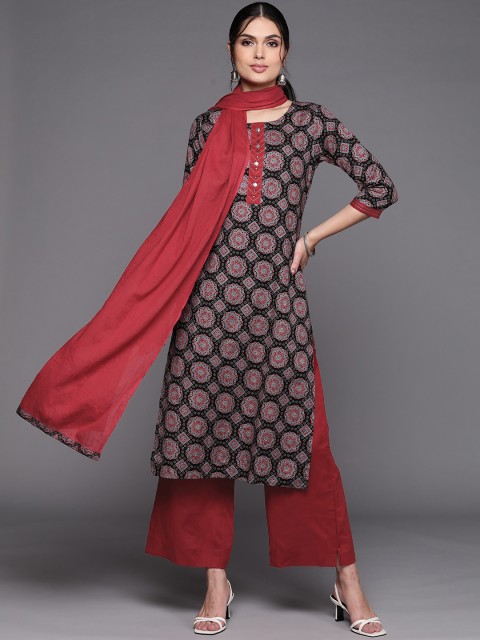 

Biba Black Printed Pure Cotton Unstitched Dress Material
