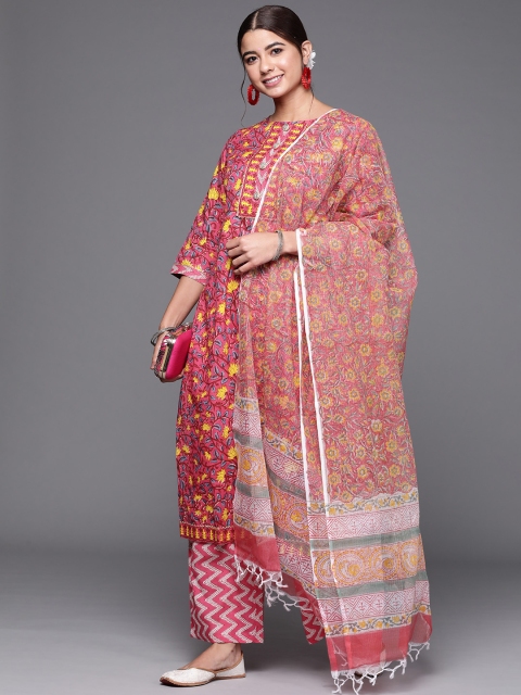 

Biba Pink Printed Pure Cotton Unstitched Dress Material