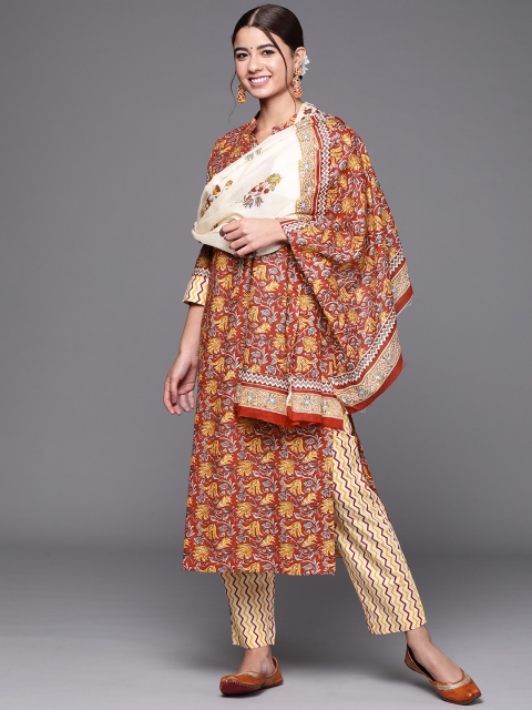 

Biba Red Printed Pure Cotton Unstitched Dress Material