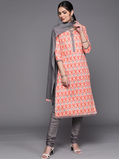 

Biba Pink Printed Pure Cotton Unstitched Dress Material