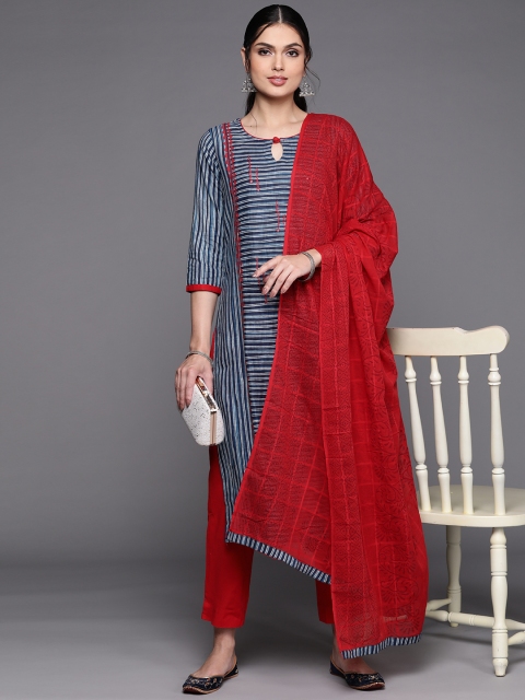 

Biba Red Printed Pure Cotton Unstitched Dress Material