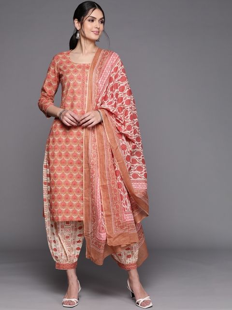 

Biba Red Printed Pure Cotton Unstitched Dress Material