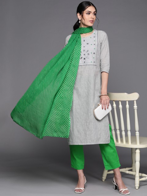 

Biba Grey Printed Pure Cotton Unstitched Dress Material