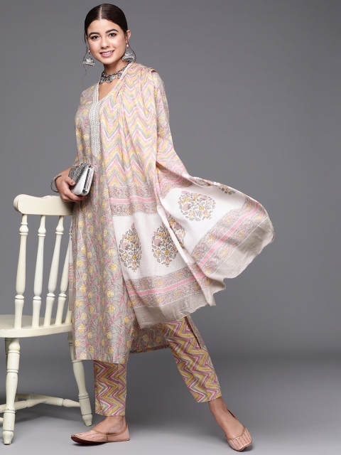 

Biba Pink Printed Pure Cotton Unstitched Dress Material