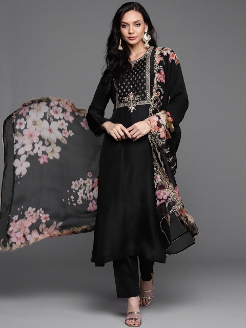 

Biba Black Embellished Raw Silk Unstitched Dress Material