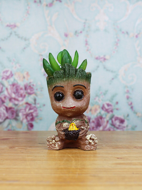 

Wonderland Brown & Green Baby Groot Succulent Pot