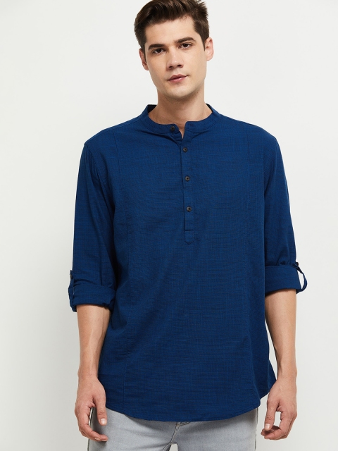 

max Men Blue Thread Work Pathani Kurta
