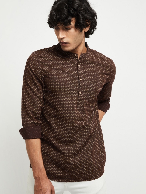 

Max Men Brown Floral Kurta