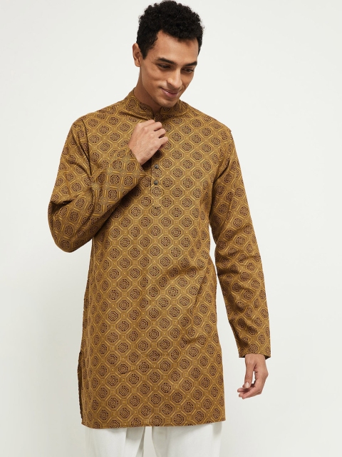 

max Men Brown Thread Work Kurta