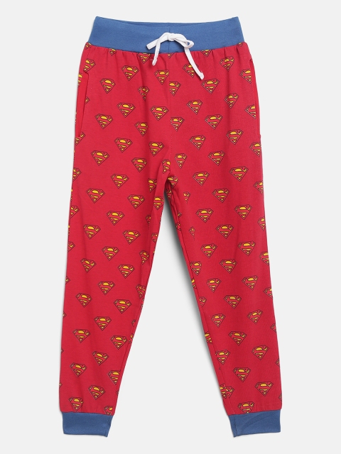 

GAME BEGINS Boys Red & Yellow Superman Logo Print Joggers