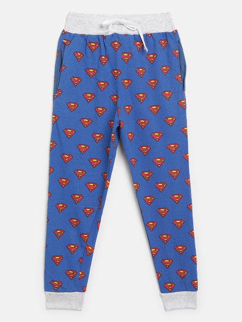 

GAME BEGINS Boys Blue & Red Superman Logo Print Joggers