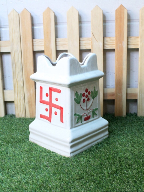 

Wonderland White Ceramic Tulsi Planter
