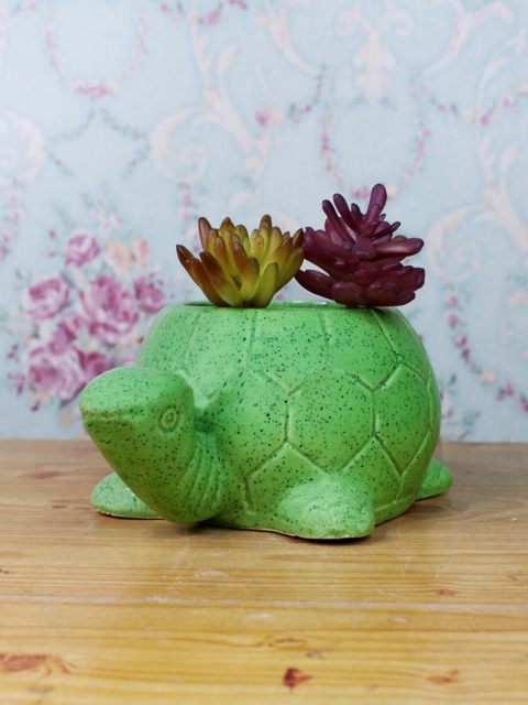 

Wonderland Green Ceramic Turtle Shaped Pot