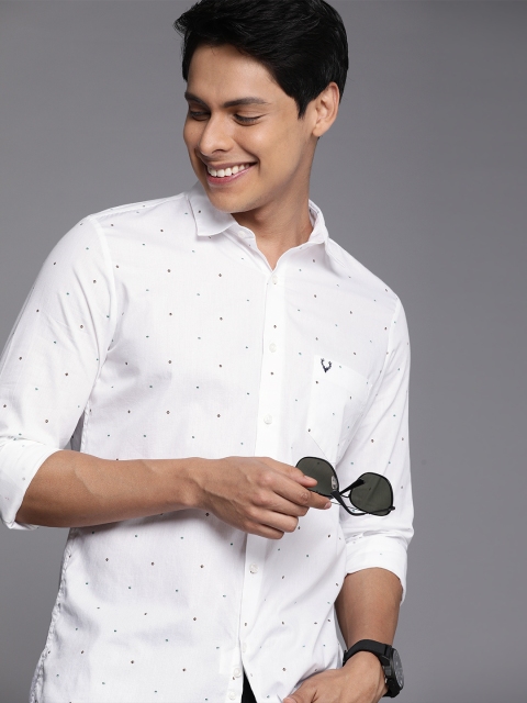 

Allen Solly Men White Slim Fit Printed Casual Shirt